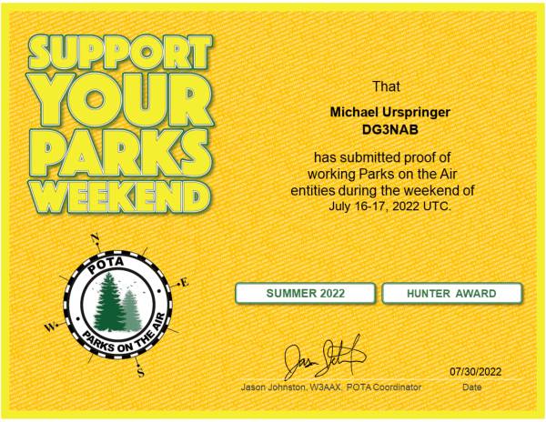 Support Your Parks Hunter Summer 2022
