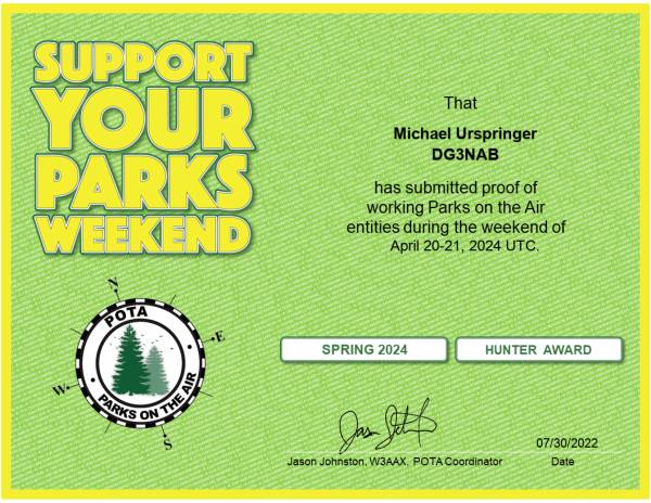 Support Your Parks Hunter Spring 2024